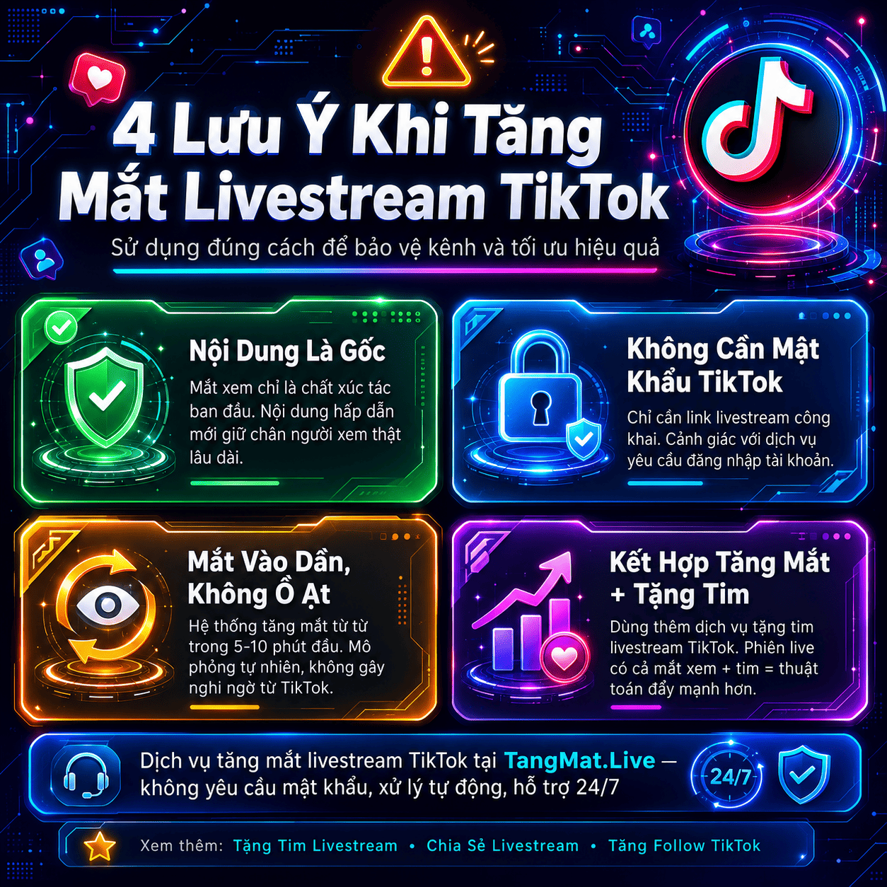 4 Lưu Ý An Toàn Khi Sử Dụng Dịch Vụ Tăng Mắt Livestream TikTok